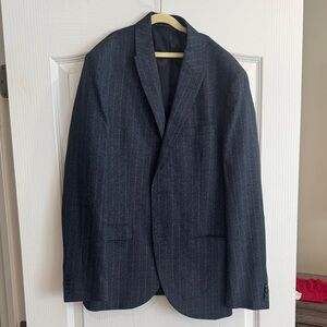 Men's Topman Navy Pinstripe Blazer